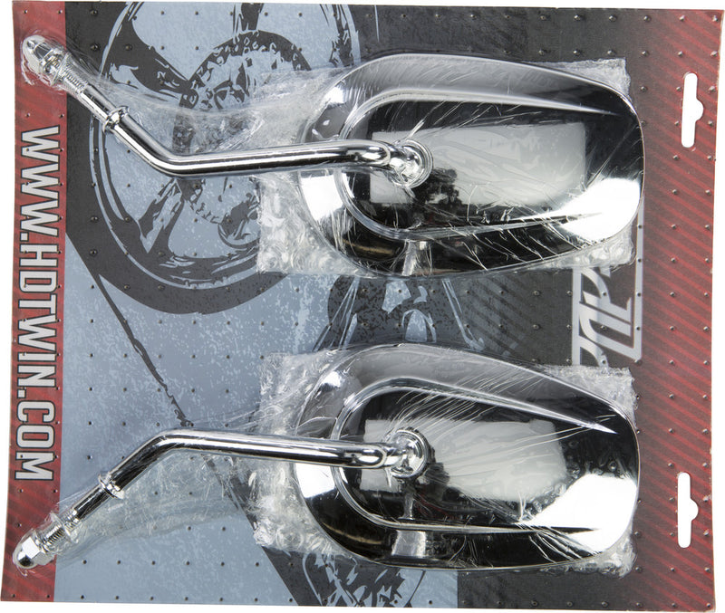 Harddrive Mirror OE Style Tapered Short Stem Chrome - 18-501 For Harley Motorcycles 1970-2018