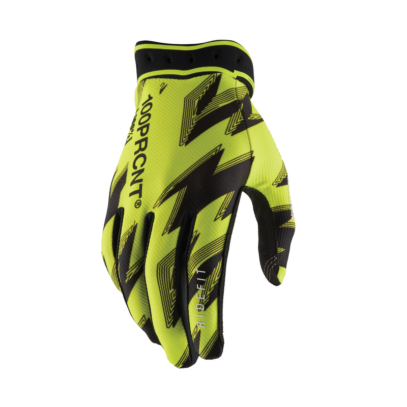 100% Ridefit Gloves FLO Yellow Black 2X - 10046-00030