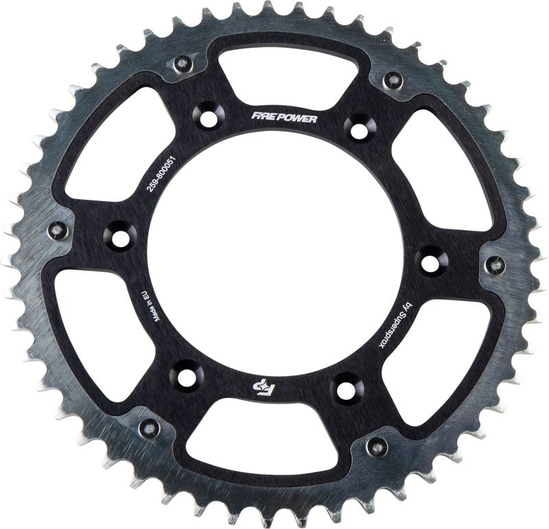 Fire Power Rear Sprocket Hybrid 51T Black SIL - FPH-8000-51-BLK Beta Dirt Bikes 2012-2024