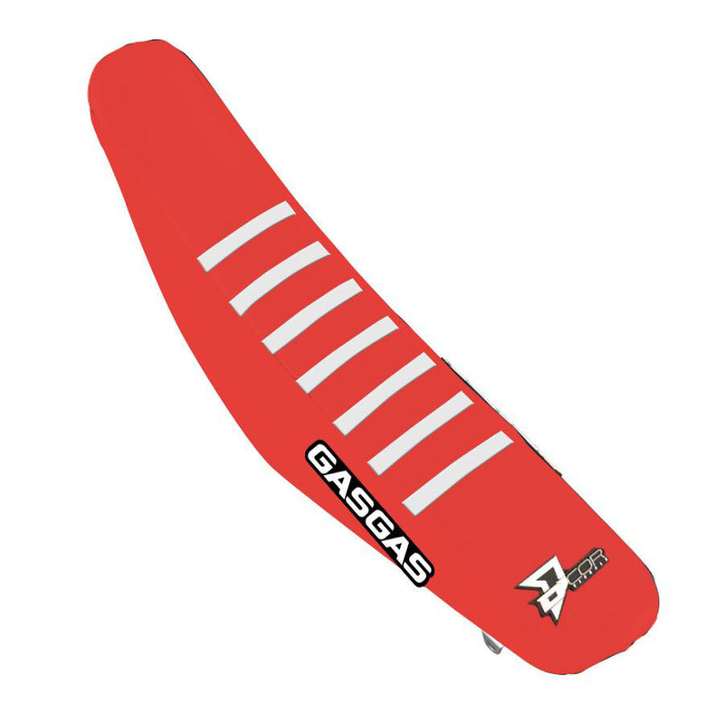 D'cor Visuals D-Cor Seat Cover RED With White Ribs GAS - 30-65-002
