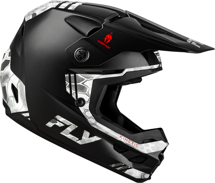 fly white motorcycle helmet Fly Racing Kinetic Verdict Kryptek Helmet Black/Grey Xs