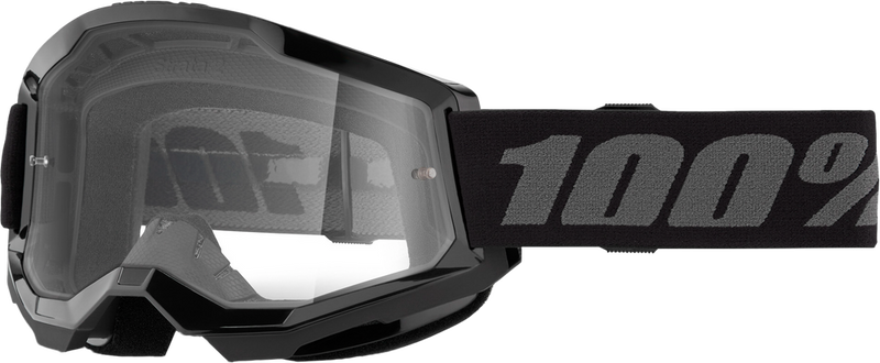 100% 610-5249 50031-00007 STRATA 2 JUNIOR GOGGLE BLACK CLEAR LENS
