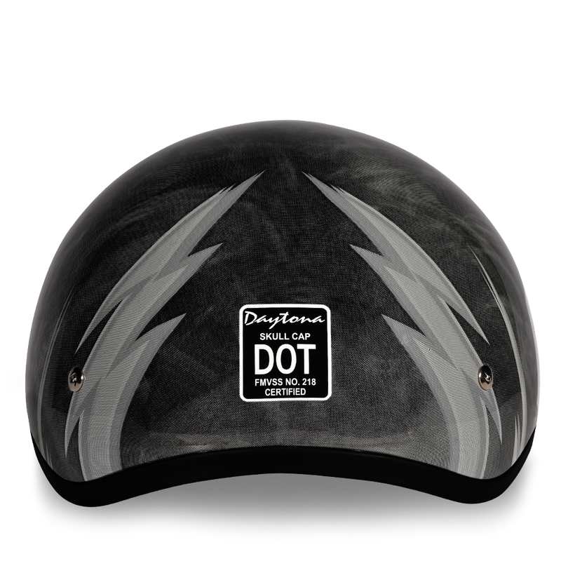 DOT Approved Daytona Motorcycle Half Face Helmet - Skull Cap Graphics for Men & Women, Scooters, ATVs, UTVs & Choppers - W/ Thunder