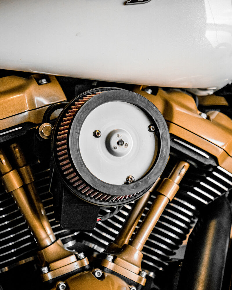 Harddrive M8 Round HI Perform Satin Black A C AND Breather Kit - 120427 For Harley Motorcycles 2017-2021
