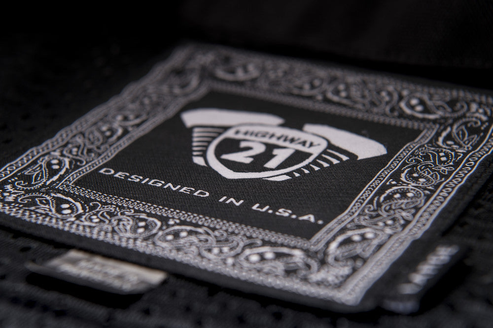 Highway 21 label on inner liner of the black Primer jacket