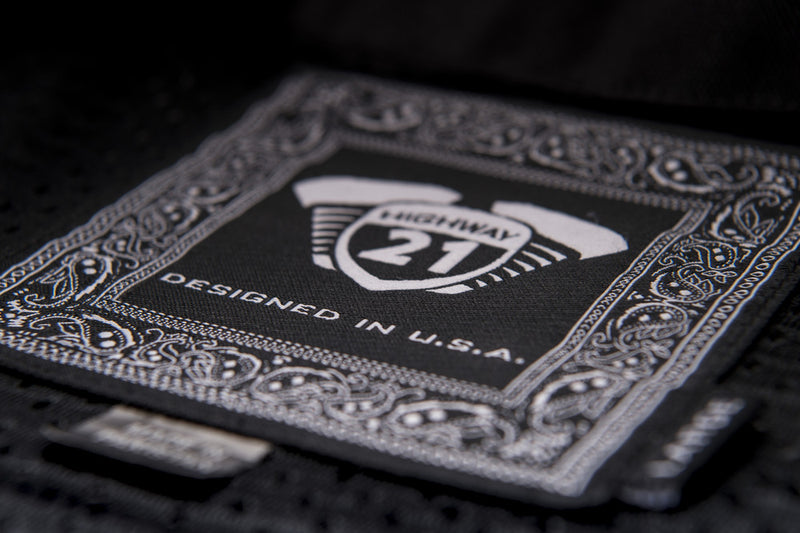 Highway 21 label on inner liner of the black Primer jacket