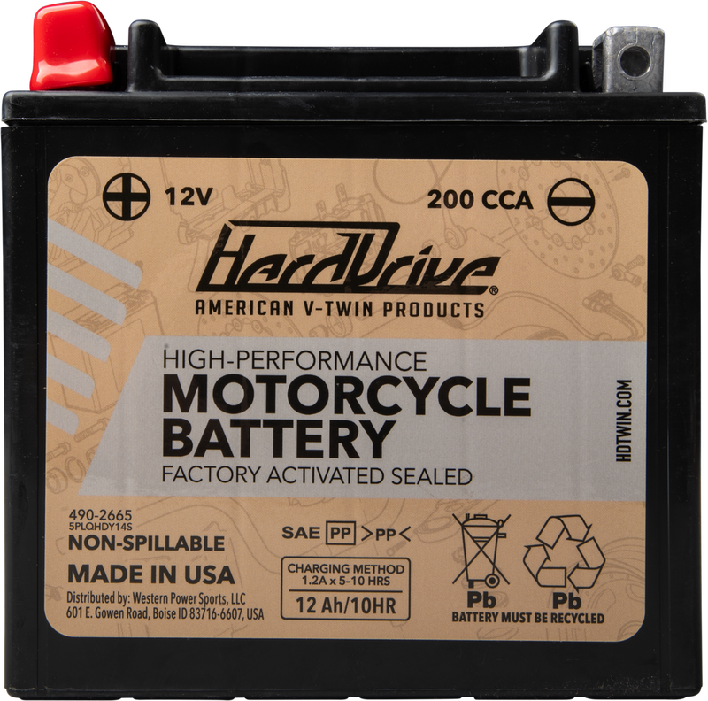 Harddrive High Perform Battery YTX-14 CCA 200 - HRDM7RH4S For Harley Rod / Screamin' / Night / Street 2002-2006