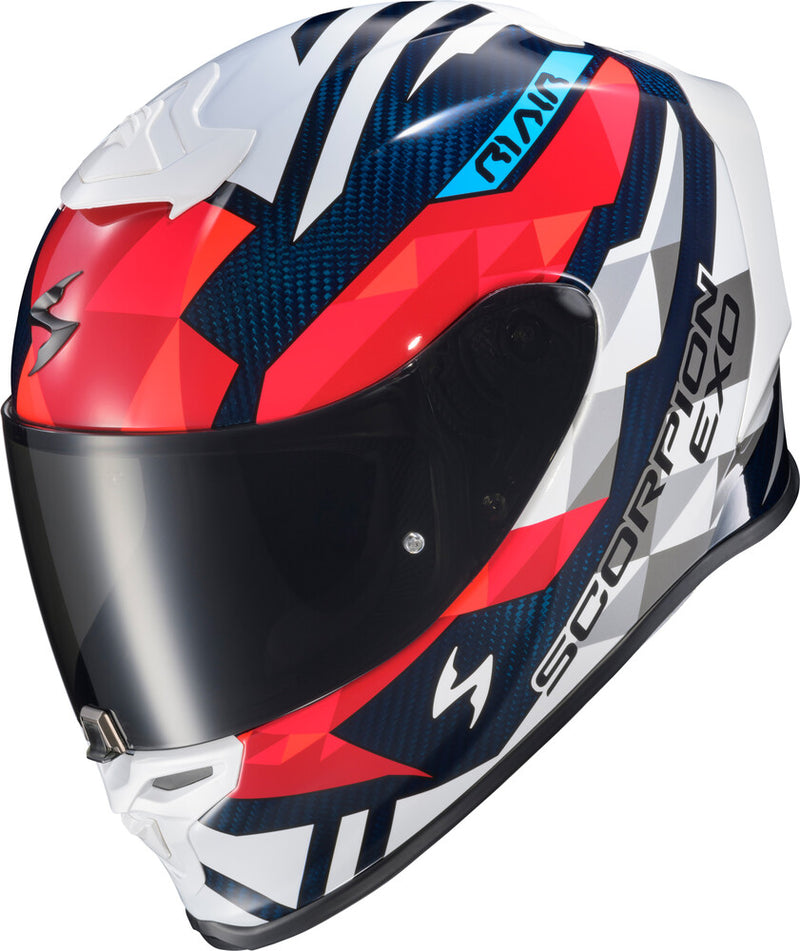 Scorpion Exo 75-1367S R1C-2203 EXO-R1 AIR FULL FACE HELMET CARBON RASTOR RED/WHT/BLUE SM