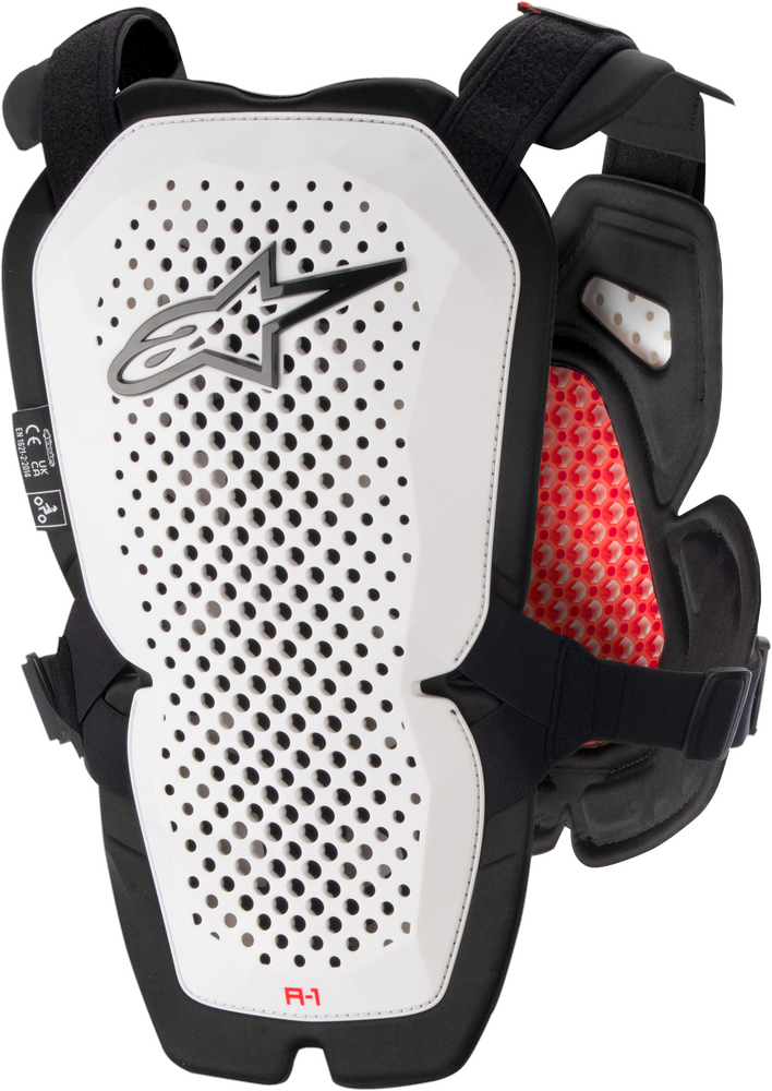 Alpinestars 482-62012 6700123-213-M/L A-1 CHEST PROTECTOR WHITE/BLACK/RED MD/LG