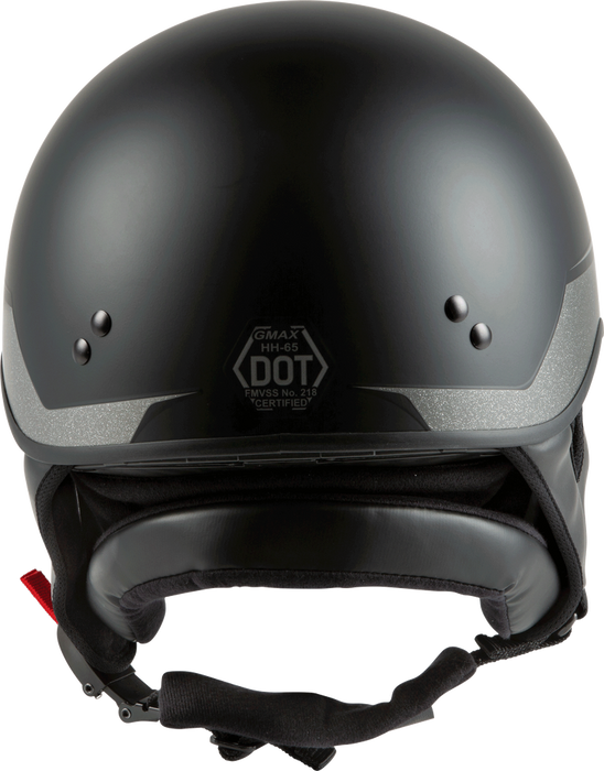 Gmax 72-5662M H1659815 HH-65 HALF HELMET SOURCE NAKED MATTE BLACK/SILVER MD