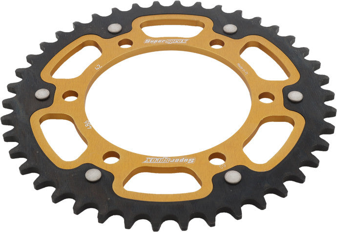 Supersprox Rear Stealth Sprocket Aluminum Steel 42T-520 GLD - RST-486-42-GLD Yamaha R3 2015-2017