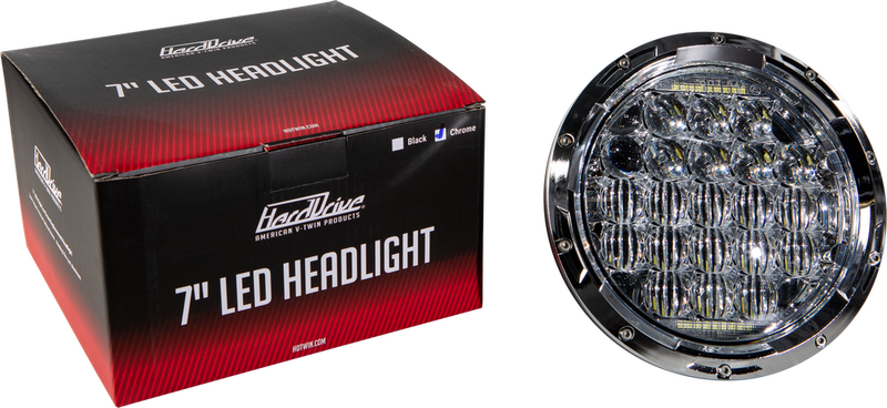 Harddrive 820-0360 820-0360 LED HEADLIGHT 7" 105W BLACK 5500/3000 LUMENS