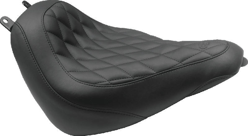 Mustang Motorcycle 83008 Mustang 18-21 Harley Heritage Classic, Deluxe Wide Tripper Solo Seat Diamond Stitch - Black - Photo - Primary