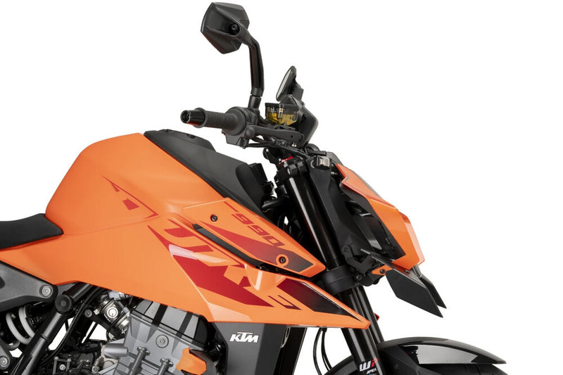 Puig Hi-Tech Parts Downforce Front Spoiler Matt Black - 22178J For KTM 990 Super Duke / 1390 Super Duke 2005-2011 | Kawasaki 900 2017-2022