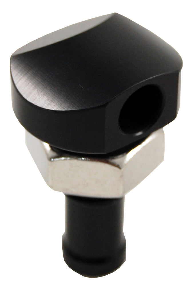 Blowsion 18-2070B 04-03-001 BILLET THRU-HULL WATER FITTING BLACK 3/8" 90 DEG.