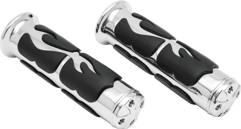 Kuryakyn 6262 ISO Flame Grips Metric Universal 1inch Chrome - Photo - Primary