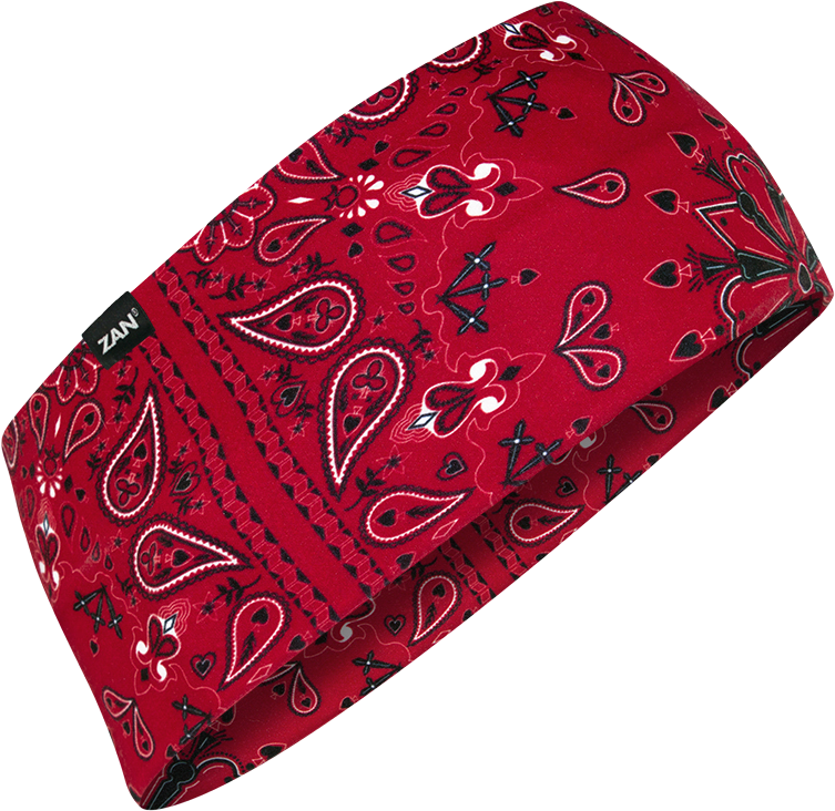 Zan Headgear 26-5390 HBL106 SPORTFLEX HEADBAND UPF50+ RED PAISLEY