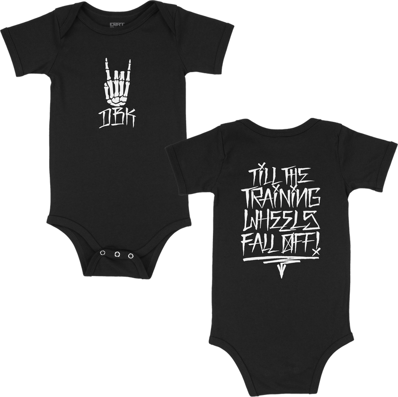 Dbk Training Wheels Onesie Black 12 Month - BO-TRAININGWH-12M