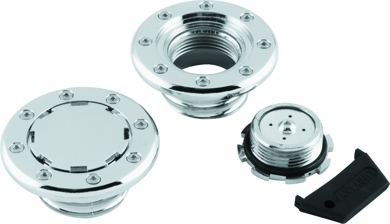 Kuryakyn 8310 Flush Mount Gas Caps Non-vented Chrome - Photo - Primary
