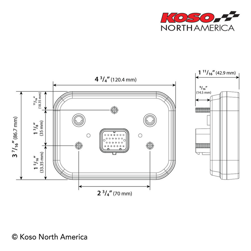 Koso North America 27-5944 BA079000 RX-3S TFT MULTIFUNCTION METER