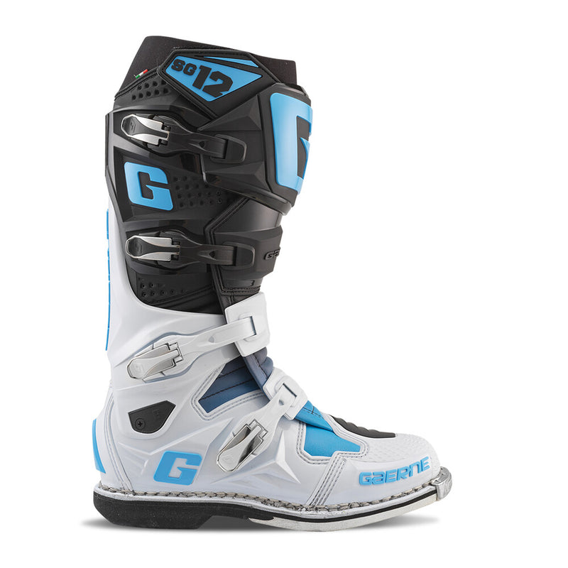 Gaerne 480-51209 2174-103-43 SG12 LE BOOTS BLK/WHT/CAROLINA BLUE SZ 09