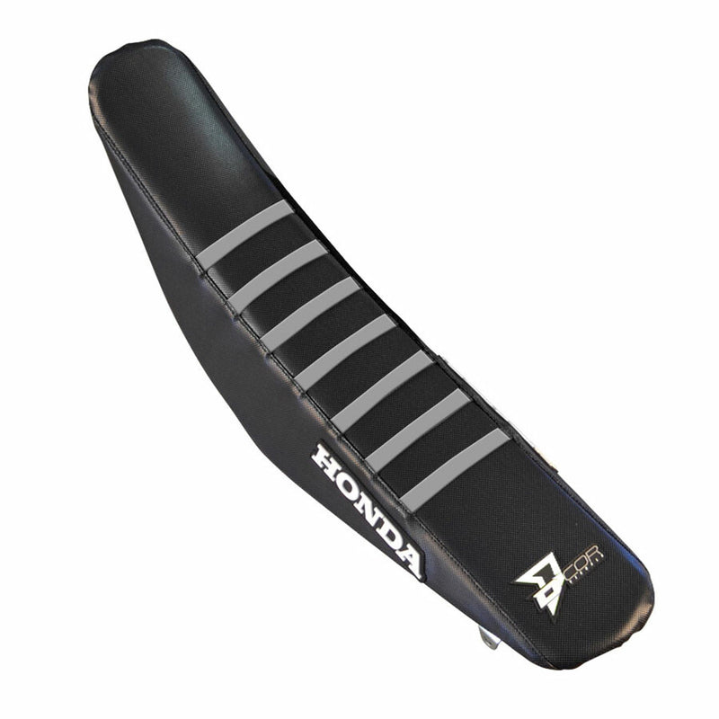 D'cor Visuals D-Cor Seat Cover Black With Grey Ribs - 30-10-082 Honda CRF110F 2019-2025