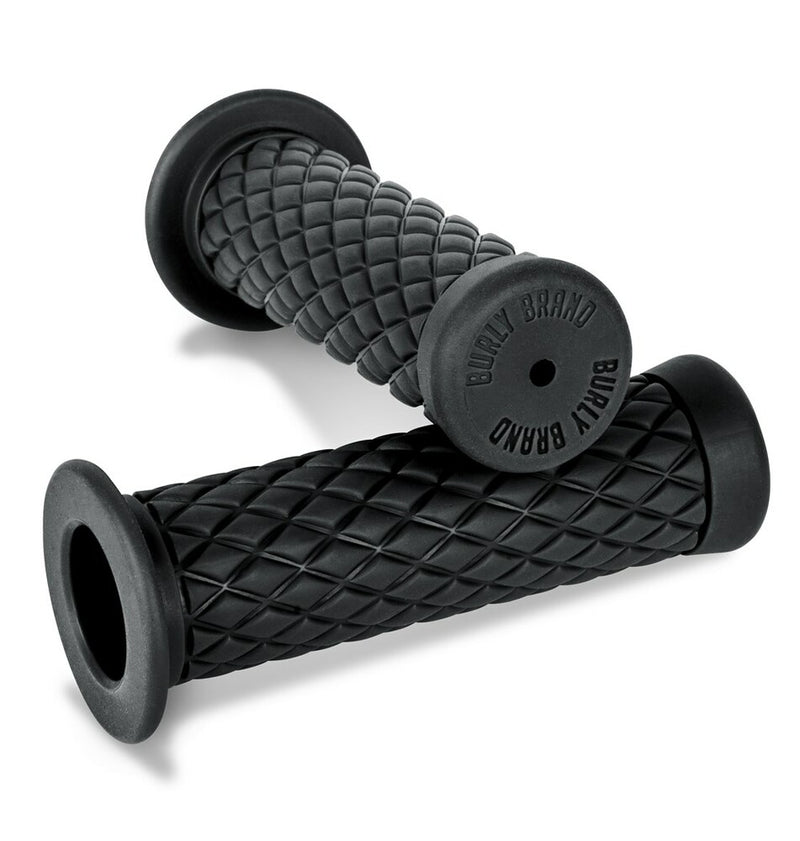 Burly Brand 750-05882 B16-1004 RUBBER DIAMONDBACK GRIPS BLACK 7/8"