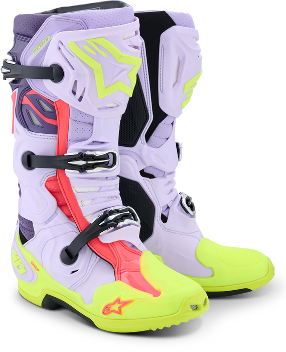 Alpinestars 482-0016013 2010520-3150-13 TECH 10 SUPERVENTED PURP/YLW FLUO/DIVA PINK 13