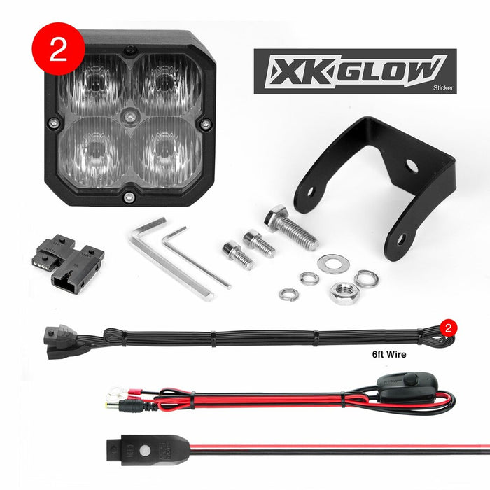 Xk Glow 653-0073 XK065001-D 20W RGB POD LIGHTS DRIVING BEAM