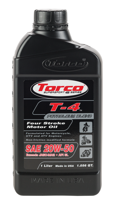 Torco 88-6055 T612050CE T-4 MOTOR OIL 4T 20W50 1L