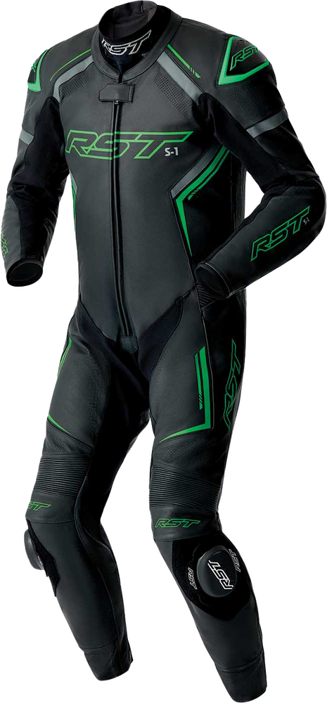 Rst 556-3604340 103604F.GRN-40 S1 D3O SUIT BLK/GRY/FLO GRN LEATHER SM
