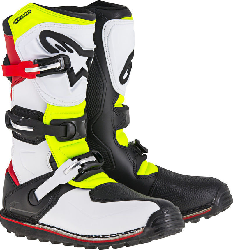 Alpinestars 482-43605 2004017-2351-5 TECH-T BOOTS WHITE/RED/YELLOW/BLACK SZ 05