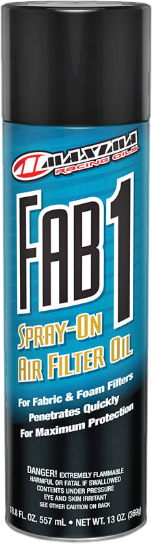 Maxima Racing Oil 78-9928 61920 FAB 1 SPRAY-ON AIR FILTER OIL 13OZ