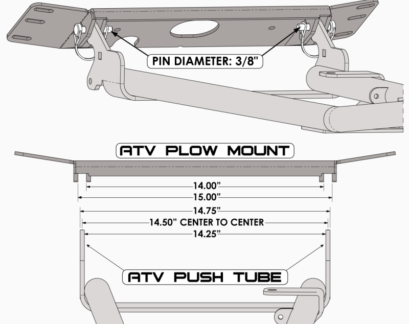 KFI Products 105000 KFI ATV Plow Base Push Tube - User 1