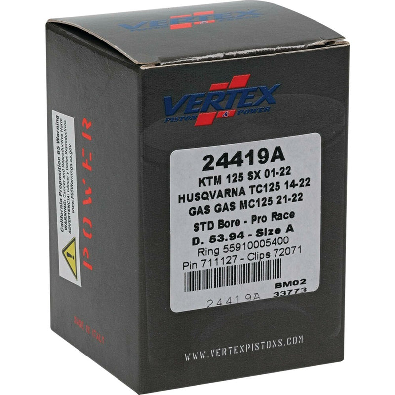 Vertex Piston Kit Forged PRO Race 53.94/Standard GAS - 24419A For KTM SX 125 / XC 125 2001-2024 | Husqvarna TC 125 2014-2024