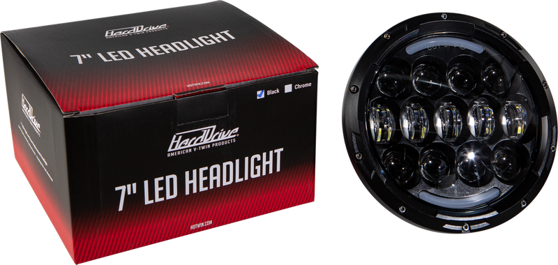 Harddrive 820-0360 820-0360 LED HEADLIGHT 7" 105W BLACK 5500/3000 LUMENS