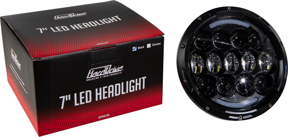 Harddrive 820-0360 820-0360 LED HEADLIGHT 7" 105W BLACK 5500/3000 LUMENS