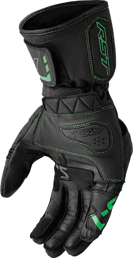 Rst 556-3650212 103650F.GRN-12 S1 GLOVE BLK/FLO-GREEN LEATHER 2XL