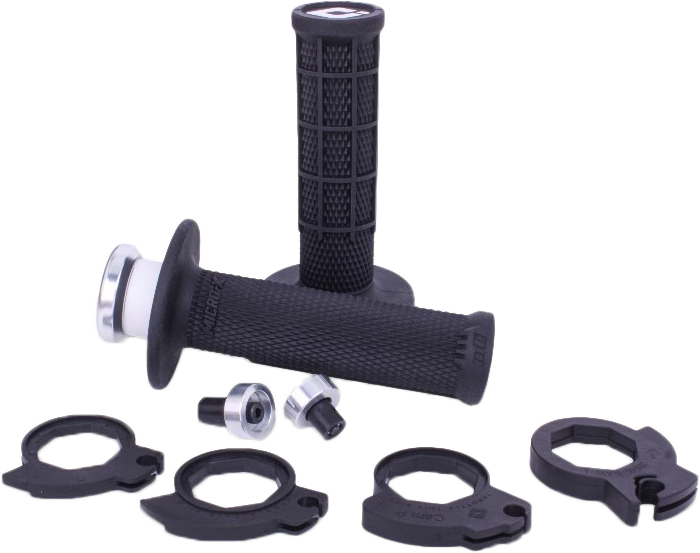 Odi 206-1150 H36MXB MICRO-X LOCK-ON GRIPS HALF-WAFFLE BLACK/SILVER