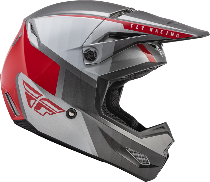 Fly Racing 73-8643M 73-8643M KINETIC DRIFT HELMET CHARCOAL/LIGHT GREY/RED MD