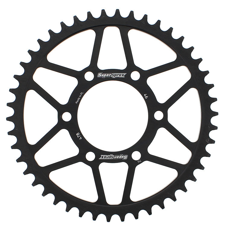 Supersprox Rear Sprocket Steel 46T-520 Black - RFE-478-46-BLK For Husqvarna TC 65 2018-2021 | KTM SX 65 2012-2022