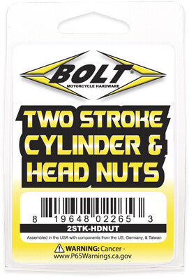 Bolt 020-02000 2STK-HDNUT 2 STROKE CYLINDER & HEAD NUTS UNIVERSAL-ALL 2 STROKE MOTORS