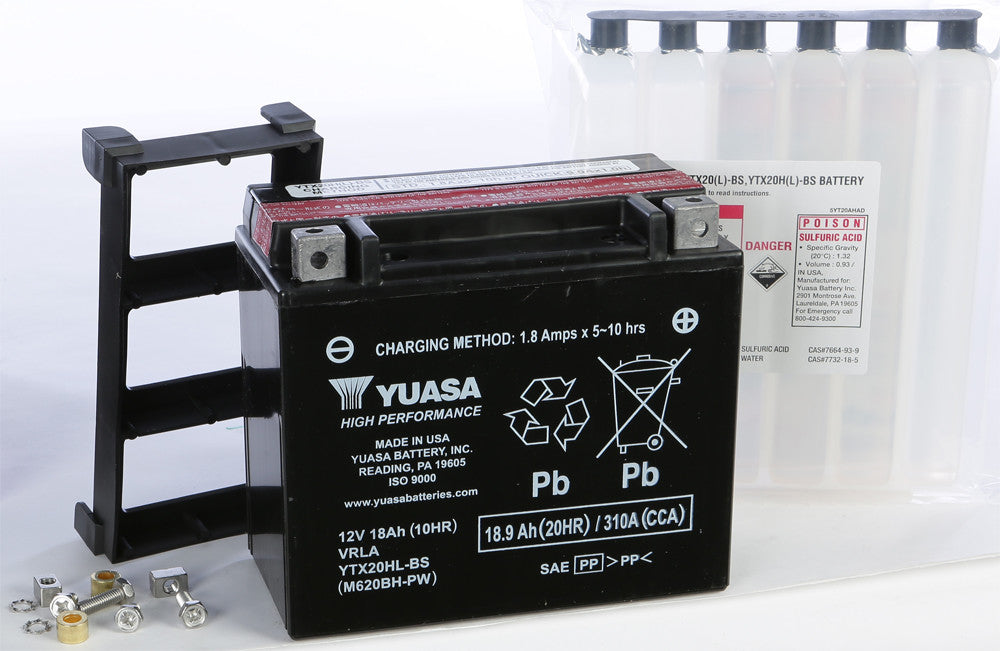 Yuasa 49-1974 YUAM620BH-PW BATTERY YTX20HL-BS-PW MAINTENANCE FREE