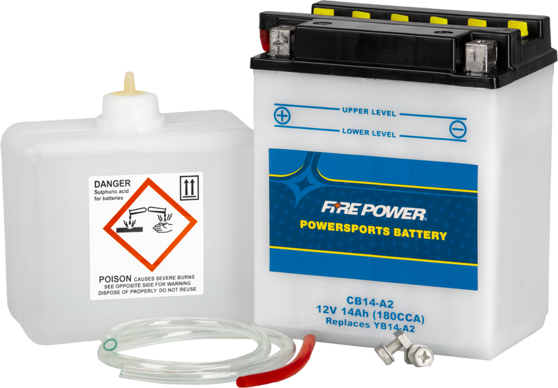 Fire Power Battery W Acid 12V Heavy Duty - CB14-A2 Arctic Cat ATVs 1998-2015