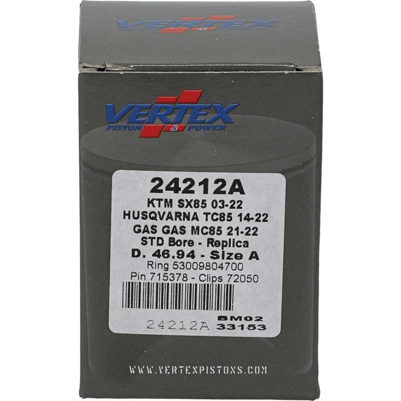 Vertex Piston Kit Cast 46.94/Standard - 24212A For Husqvarna 17/14 2014-2024 | KTM 85 (17/14) 2003-2023