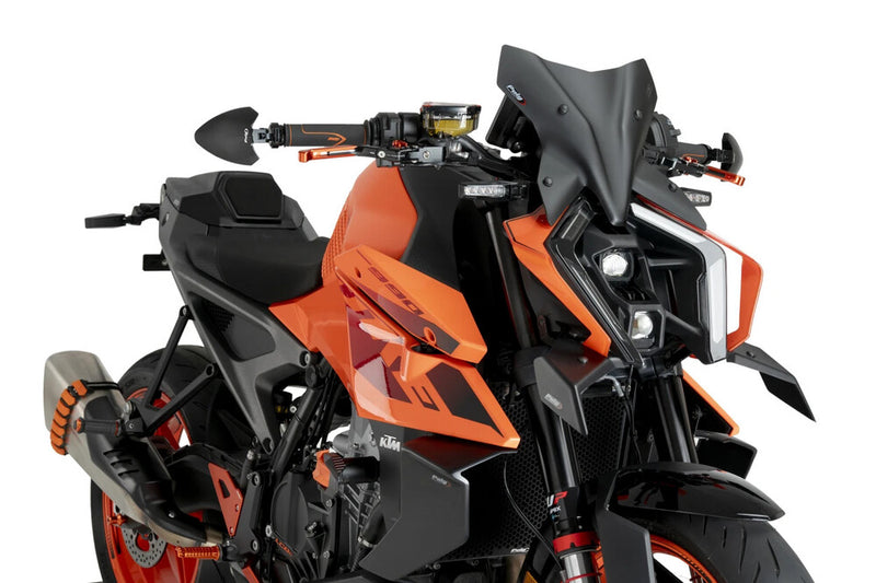 Puig Hi-Tech Parts Downforce Front Spoiler Matt Black - 22178J For KTM 990 Super Duke / 1390 Super Duke 2005-2011 | Kawasaki 900 2017-2022