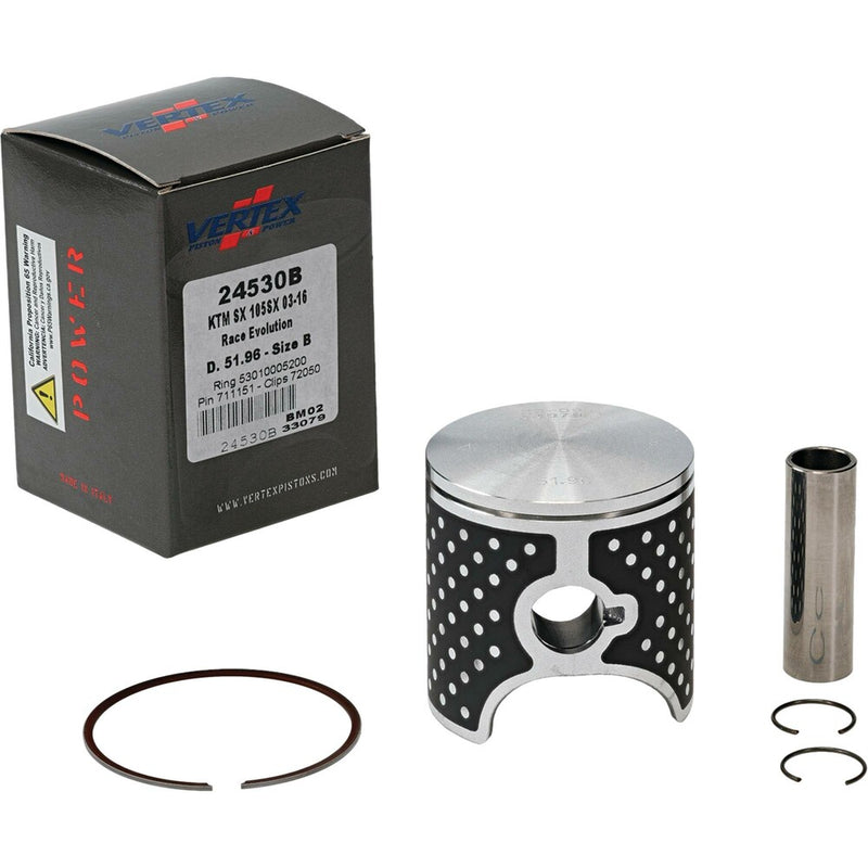Vertex Piston Kit Cast Race Evolution 51.96/Stroker - 24530B KTM SX 105 2004-2011