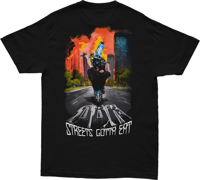 Dbk 325-00043M AT-STREETSEAT-M STREETS GOTTA EAT TEE BLACK MD