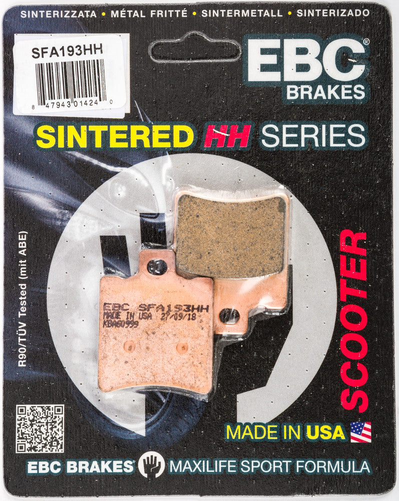 EBC Brake Pads Double-H Sintered - SFA193HH For Aprilia Scarabeo 100 / 50 Factory 2008-2009 | Yamaha Zuma 50 1998-2001