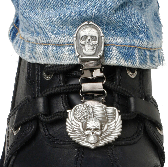 Ryder Clips 26-7014 BSL-FC CLIPS FOR LACED BOOTS BONES/SKULL
